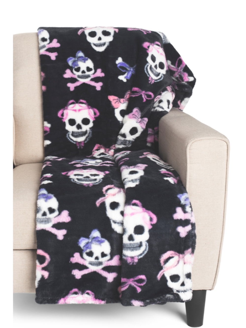 ENVOGUE Faux Fur skull bow throw